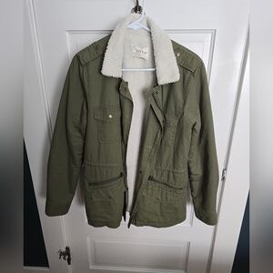 Velvet by Graham & Spencer sherpa lined green jacket M
